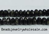 CLB303 15.5 inches 5*8mm faceted rondelle black labradorite beads