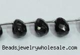 CLB319 10*14mm top-drilled faceted teardrop black labradorite beads