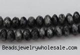 CLB330 15.5 inches 5*8mm faceted rondelle black labradorite beads