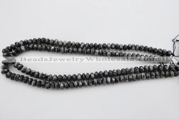 CLB330 15.5 inches 5*8mm faceted rondelle black labradorite beads