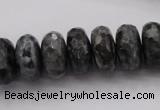 CLB331 15.5 inches 8*16mm faceted rondelle black labradorite beads