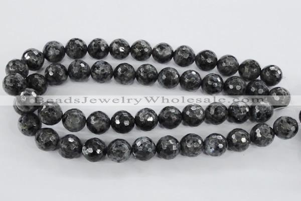 CLB365 15.5 inches 16mm faceted round black labradorite beads wholesale