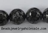 CLB366 15.5 inches 18mm faceted round black labradorite beads wholesale