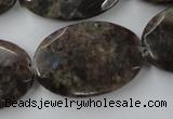 CLB416 15.5 inches 20*30mm faceted oval grey labradorite beads