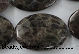 CLB417 15.5 inches 25*35mm faceted oval grey labradorite beads