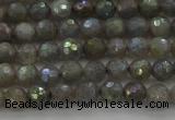 CLB610 15.5 inches 4mm faceted round AB-color labradorite beads