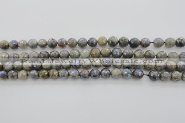 CLB613 15.5 inches 10mm faceted round AB-color labradorite beads