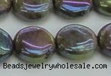 CLB637 15.5 inches 14mm flat round AB-color labradorite beads