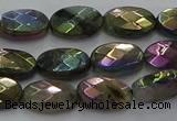 CLB674 15.5 inches 8*12mm faceted oval AB-color labradorite beads