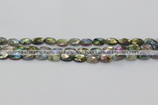 CLB674 15.5 inches 8*12mm faceted oval AB-color labradorite beads