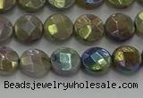 CLB676 15.5 inches 8mm faceted coin AB-color labradorite beads