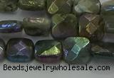 CLB686 15.5 inches 10mm faceted square AB-color labradorite beads