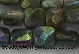 CLB687 15.5 inches 12mm faceted square AB-color labradorite beads