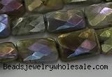 CLB697 15.5 inches 12*16mm faceted rectangle AB-color labradorite beads