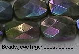 CLB699 15.5 inches 15*20mm faceted rectangle AB-color labradorite beads