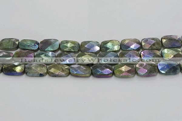 CLB699 15.5 inches 15*20mm faceted rectangle AB-color labradorite beads