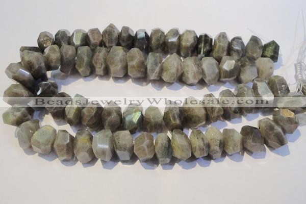 CLB701 15.5 inches 12*22mm - 14*24mm faceted nuggets labradorite beads