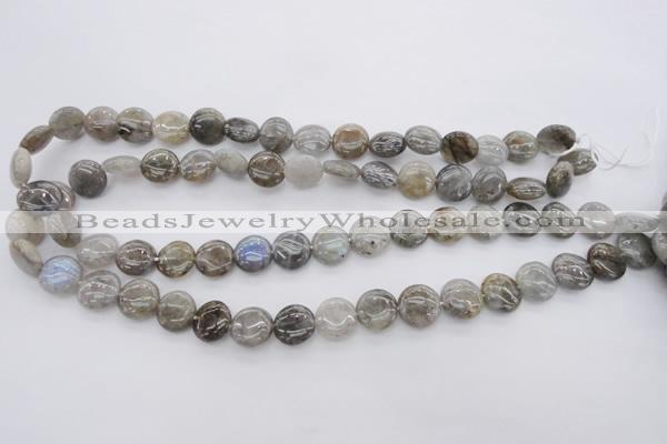 CLB734 15.5 inches 8mm flat round labradorite gemstone beads