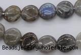 CLB735 15.5 inches 10mm flat round labradorite gemstone beads