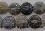 CLB737 15.5 inches 18mm flat round labradorite gemstone beads