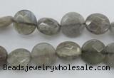 CLB741 15.5 inches 8mm faceted coin labradorite gemstone beads