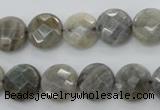 CLB742 15.5 inches 10mm faceted coin labradorite gemstone beads