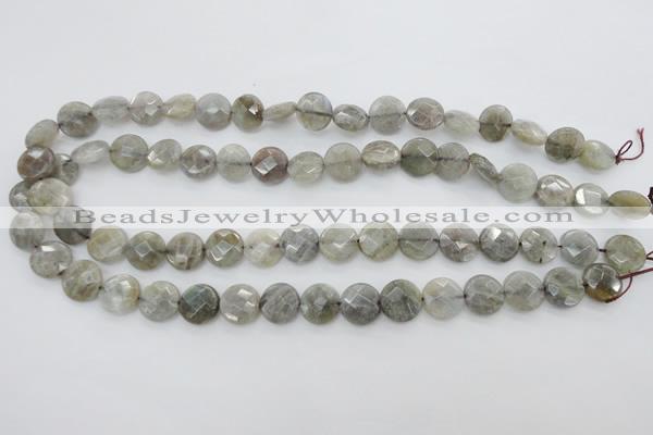 CLB742 15.5 inches 10mm faceted coin labradorite gemstone beads