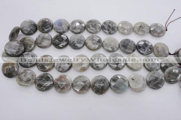 CLB744 15.5 inches 16mm faceted coin labradorite gemstone beads