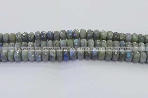 CLB776 15.5 inches 8*14mm faceted rondelle labradorite beads