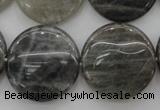 CLB78 15.5 inches 25mm flat round labradorite beads wholesale