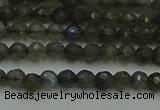 CLB900 15.5 inches 4mm faceted round labradorite gemstone beads