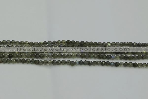 CLB900 15.5 inches 4mm faceted round labradorite gemstone beads