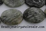 CLB98 15.5 inches 18*24mm carved oval labradorite beads