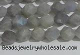 CLB996 15.5 inches 6mm faceted nuggets matte labradorite beads