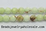 CLE34 15.5 inches 8mm faceted round lemon turquoise beads wholesale