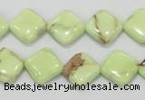 CLE37 15.5 inches 12*12mm diamond lemon turquoise beads wholesale