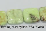 CLE39 15.5 inches 20*20mm square lemon turquoise beads wholesale