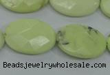 CLE57 15.5 inches 18*25mm faceted oval lemon turquoise beads