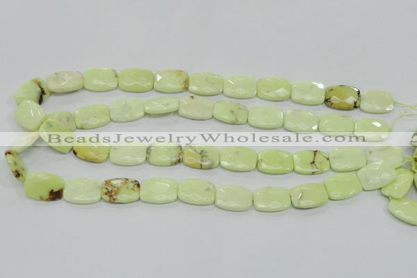 CLE63 15.5 inches 13*18mm faceted rectangle lemon turquoise beads