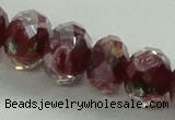 CLG02 12 inches 6*8mm faceted rondelle handmade lampwork beads