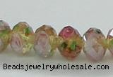 CLG03 12 inches 6*8mm faceted rondelle handmade lampwork beads