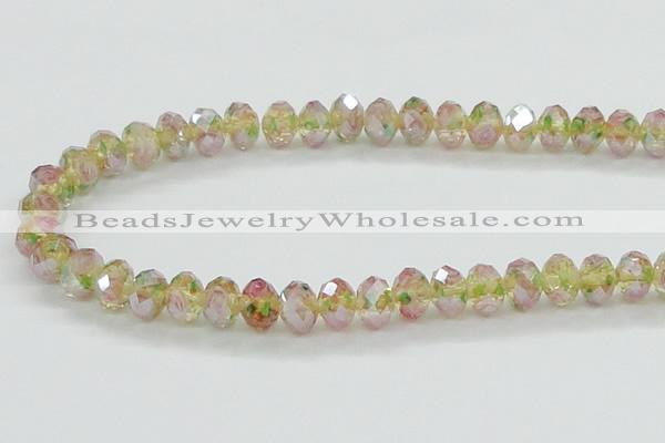 CLG03 12 inches 6*8mm faceted rondelle handmade lampwork beads