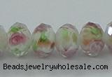 CLG04 12 inches 6*8mm faceted rondelle handmade lampwork beads