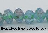 CLG05 12 inches 6*8mm faceted rondelle handmade lampwork beads