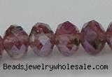 CLG06 12 inches 6*8mm faceted rondelle handmade lampwork beads