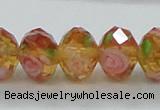 CLG08 12 inches 6*8mm faceted rondelle handmade lampwork beads