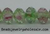 CLG09 12 inches 6*8mm faceted rondelle handmade lampwork beads