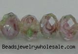 CLG11 12 inches 6*8mm faceted rondelle handmade lampwork beads