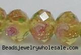 CLG14 13.5 inches 9*12mm faceted rondelle handmade lampwork beads