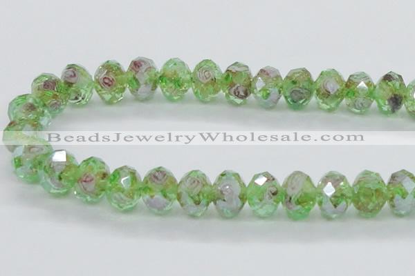 CLG16 13.5 inches 9*12mm faceted rondelle handmade lampwork beads